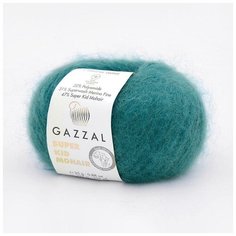 Пряжа Gazzal Super Kid Mohair (Супер Кид Мохер) 64425 темно-голубой 31% шерсть мериноса, 47% супер кид мохер, 22% полиамид 25г 237м 6шт