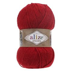Пряжа Alize Alpaca Royal (Альпака роял) 56 красный 15% шерсть, 30% альпака, 55% акрил 100г 250м 5шт