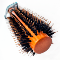 Florans Круглая брашинг расческа для волос 25 см (L) / Антистатическая натуральная щетина + Нейлон