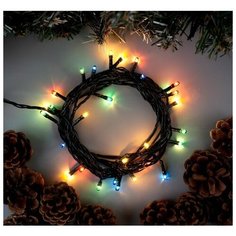 Гирлянда "Нить" 3 м , IP20, тёмная нить, 30 ламп, свечение мульти, 8 режимов, 220 В Luazon Lighting