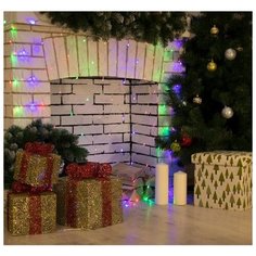 Гирлянда "Сеть" 1.6 х 1.6 м , IP20, прозрачная нить, 144 LED, свечение мульти, 8 режимов, 220 В Luazon Lighting