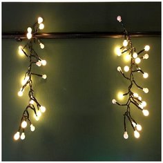 Luca lighting Гирлянда светодиодная гроздь ягод теплый белый свет 130 led, зеленый провод