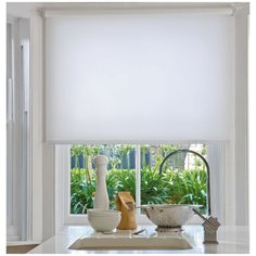 Рулонная штора Эскар однотонная (белый), 140х170 см