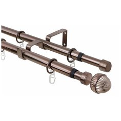 Карниз двухрядный Эскар 33321619 Орех (320 см) коньяк