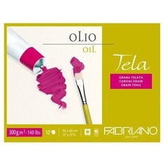 Блок для масла Fabriano Tela 300г/м2 18*24см структура холста 10л склейка по 4 сторонам
