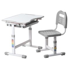 Комплект растущая детская парта и стул Sole Grey (серый) Fundesk