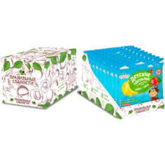 Пастила Правильные сладости детская из фруктового пюре Яблоко и банан, 10 шт. по 55 г