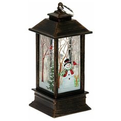 Remecoclub Фигурка декоративная "Фонарь" с эффектом вьюги и подсветкой 12,5 см, РЕМЕКО