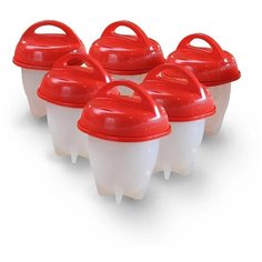 Набор контейнеров для варки яиц Skiico Kitchenware 6.5×9 см 6 шт/ Формы для варки яиц без скорлупы силиконовые