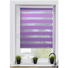 Рулонная штора с эффектом «день-ночь» LM DECOR Грация LB10-22 (фиолетовый), 48х160 см