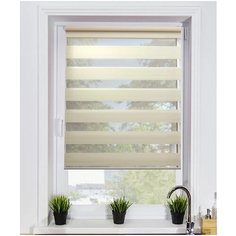 Рулонная штора с эффектом «день-ночь» LM DECOR Грация LB10-16 (бежевый), 48х160 см