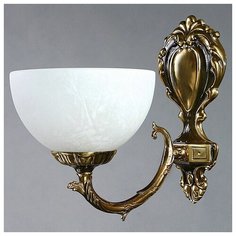 Настенный светильник Ambiente Seville 02140/1 PB, E27, 4 Вт, кол-во ламп: 1 шт., цвет арматуры: бронзовый, цвет плафона: белый