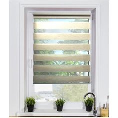 Рулонная штора с эффектом «день-ночь» LM DECOR Грация LB10-11 (светло-розовый лен), 220х185 см