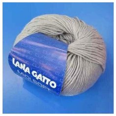 Пряжа Италия «MIDI SOFT» (20439-серый) 100% меринос экстрафайн 50гр, 142м Lana Gatto