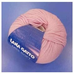Пряжа Италия «MIDI SOFT» (5285-пудровый) 100% меринос экстрафайн 50гр, 142м Lana Gatto