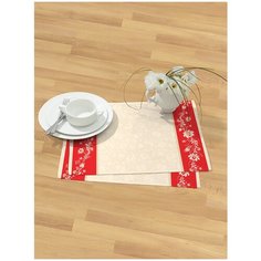 Салфетка на стол набор 2 шт. 45х30 см Узоры красный sfer.tex 3007508