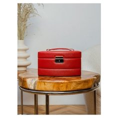 Шкатулка из искусственной кожи IsmatDecor автомат, S-502CH-4 бордовый