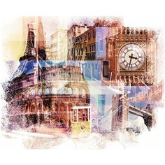 Супермоющиеся антивандальные фотообои Антимаркер, "Лондон-Париж-Рим", 6-А-627, 300х270 см