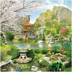 Фотообои (Панно) COLOR "Китайская деревня", K-307, 300х300 см