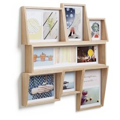 Мультирамка Настенная Umbra Edge Натуральное Дерево