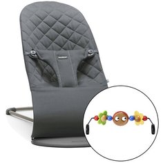 Шезлонг BabyBjorn Bliss (хлопок набор), anthracite