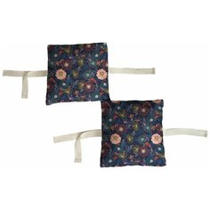 Набор бортиков в детскую кроватку "Цветы на синем" 12 шт. Marengo Textile