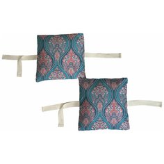 Набор бортиков в детскую кроватку "Кружева на синем" 8 шт. Marengo Textile