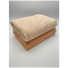 Полотенца махровые 70х140 комплект из 2 шт. "Банная пара капучино+песочный" Ashgabat Dokma Toplumy