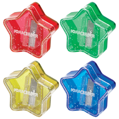 Точилка юнландия «Звездочка», с контейнером, пластиковая, корпус ассорти