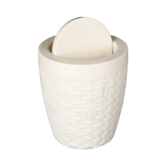 Маленькое мусорное ведро-контейнер "Плетёнка", 1,5 л, цвет слоновая кость Alternativa