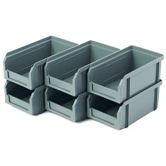 Набор ящиков Стелла-техник V-1-К6 17.2x10.2x7.5 см серый