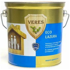 VERES ECO LAZURA/верес ЭКО лазурь шелковисто-матовая декоративно-защитная пропитка для древесины на водной основе 6 л цвет белый