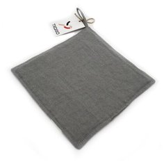 Прихватка из умягченного льна серого цвета Essential, 22х22 см Tkano