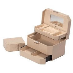 Шкатулка из искусственной кожи IsmatDecor автомат, S-502FH-4 бежевый