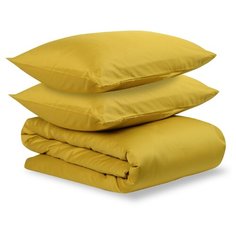 Комплект постельного белья двуспальный из сатина горчичного цвета из коллекции Essential Tkano