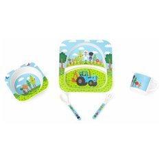 Набор детской посуды "Синий Трактор овощи", 5 предметов Мультифан