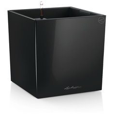 16369 Кашпо LECHUZA Кьюб 40 Черный блестящий с системой полива