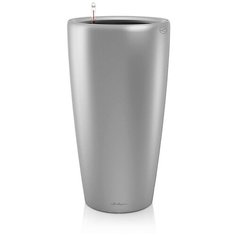 15788 Кашпо LECHUZA Рондо 32 Серебряное с системой полива