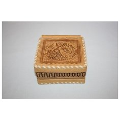 Берестяная шкатулка квадратная Wood Fun