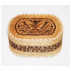 Берестяная шкатулка овальная Wood Fun