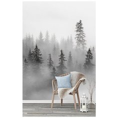 N00802 Фотообои Флизелиновые с виниловым покрытием 3Д "Туманный лес" 200х270 см Barton Wallpapers