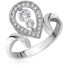 Бронницкий Ювелир Кольцо из белого золота 01К012-01, размер 16.5