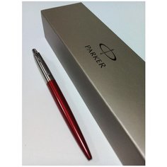 Ручка шариковая PARKER "Jotter Core Kensington Red CT", корпус красный, хромированные детали, синяя, 1953187