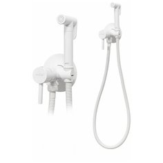 Смеситель встраиваемый с гигиеническим душем Hansberge NORDIC H3099WW White