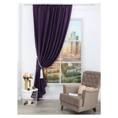 Штора Amore Mio RR 104-35 Блэкаут лен 2,0*2,7 1 шт. Фиолетовый