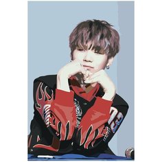 Мин Юнги TXT KPop Раскраска картина по номерам на холсте