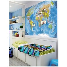 Фотообои/ Карта мира/ 2 х 1.3 м (Ш х В) Youwall