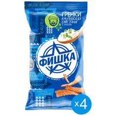 Гренки "Фишка" со вкусом альпийской сметаны с луком 120г, 4 шт., мультипак №9