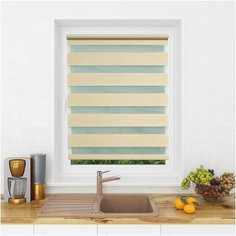 Рулонная штора LM DECOR "Марсель" 03 День/Ночь золотистый 64х215см