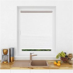 Рулонная штора LM DECOR Блэкаут светоотражающая "Саванна" 01 белый 72х160